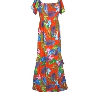 Design Lab Tropical Print Maxi dress